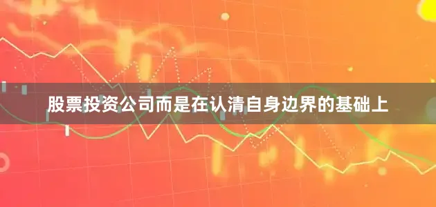 股票投资公司而是在认清自身边界的基础上